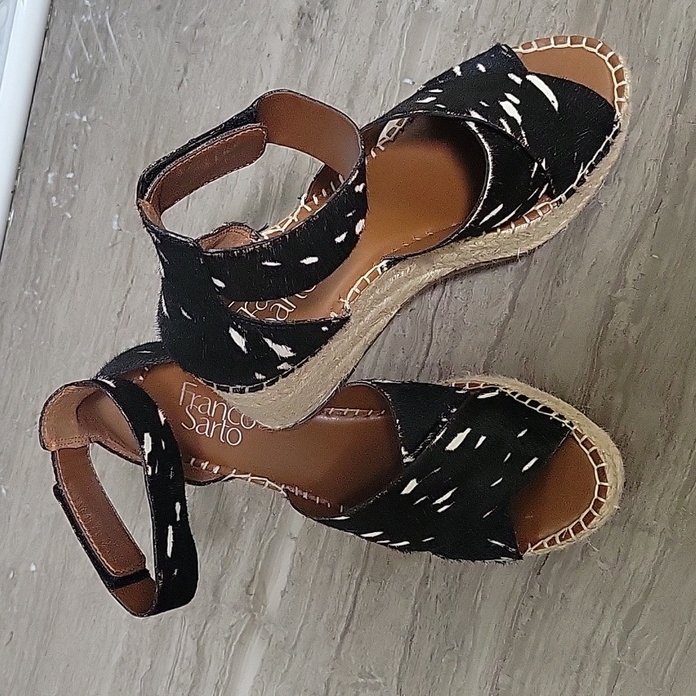 Franco sarto black cowhide size 6 espedrilles